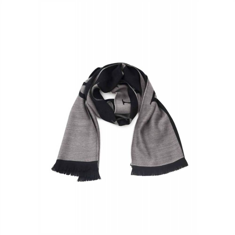 NEW PHILIPP PLEIN unisex logo scarf in grey/ black